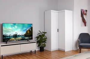 ArtLemp Rohová šatníková skriňa ELLEN 2D | biela