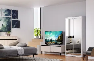 ArtLemp Šatníková skriňa ELLEN 2D so zrkadlom | biela