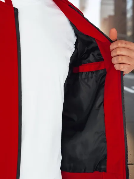 Prechodná bunda pre pánov bez kapucne červená