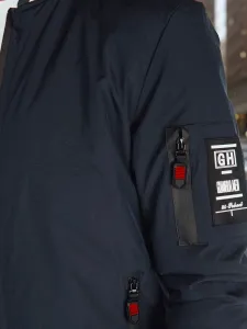 Prechodná bunda pre pánov bez kapucne modrá