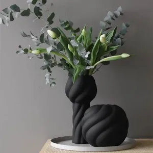 Váza Twist Ball, 20 cm, čierna - COOEE