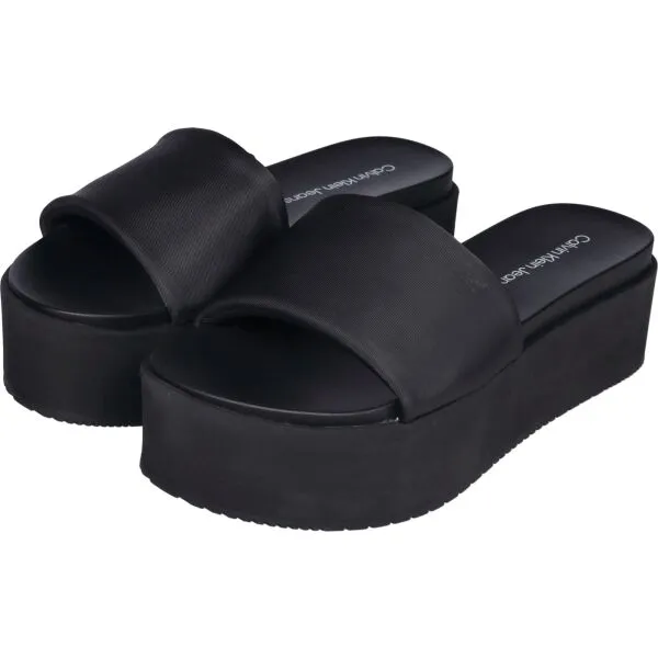 Calvin Klein FLATFORM SANDAL SLIDE INNYLON Dámske šľapky, čierna, veľkosť