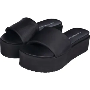 Calvin Klein FLATFORM SANDAL SLIDE INNYLON Dámske šľapky, čierna, veľkosť