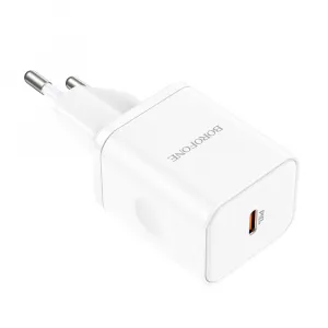 Borofone adaptér BN6 Field - USB-C, QC 3.0, PD, 20W, biela