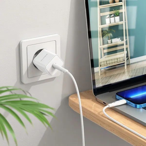 Borofone adaptér BN6 Field - USB-C, QC 3.0, PD, 20W, biela