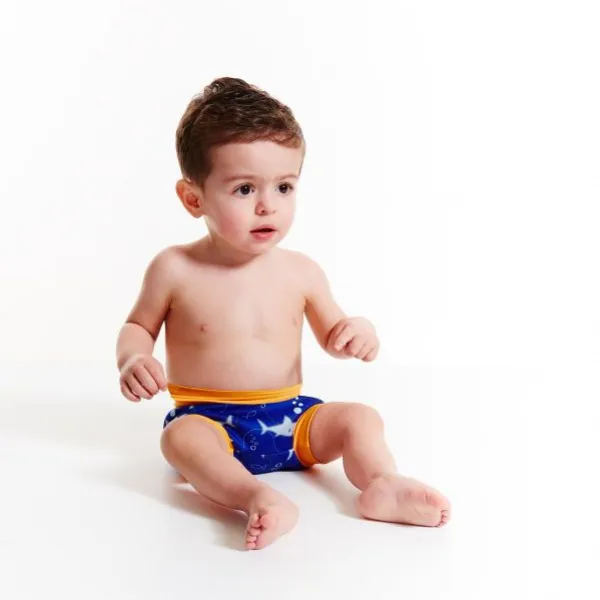 Dojčenské plavky splash about happy nappy shark orange s