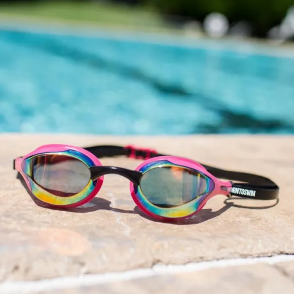 Plavecké okuliare borntoswim elite mirror swim goggles ružová