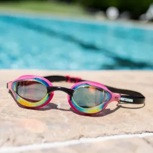 Plavecké okuliare borntoswim elite mirror swim goggles ružová
