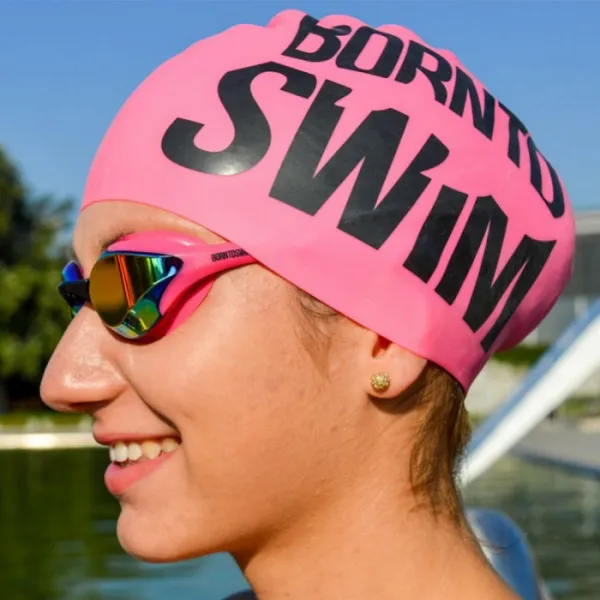 Plavecké okuliare borntoswim elite mirror swim goggles ružová