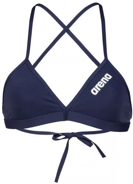 Arena solid tie back top navy/white 32