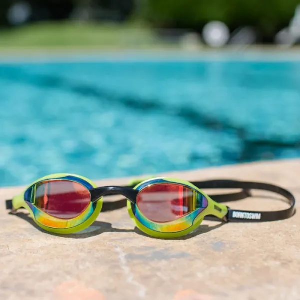 Borntoswim elite mirror swim goggles zelená