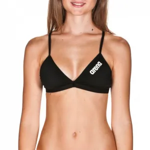 Arena solid tie back top black/white 36