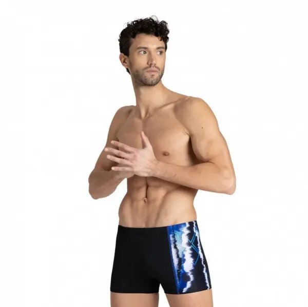 Pánske plavky arena infinite stripe short black/neon blue/multi 32