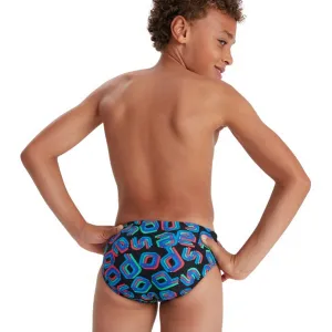 Chlapčenské plavky speedo digi allover 6.5cm brief boy black/lava