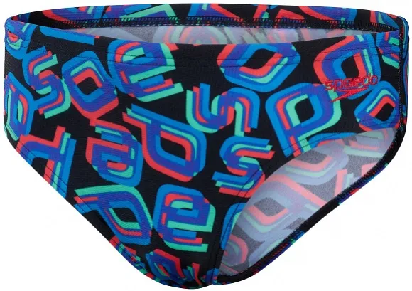 Chlapčenské plavky speedo digi allover 6.5cm brief boy black/lava