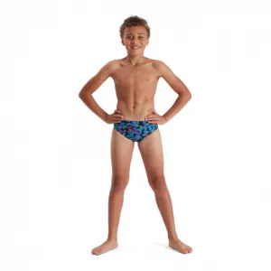 Chlapčenské plavky speedo digi allover 6.5cm brief boy black/lava