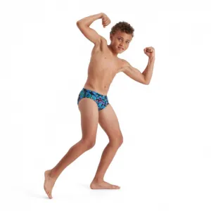 Chlapčenské plavky speedo digi allover 6.5cm brief boy black/lava