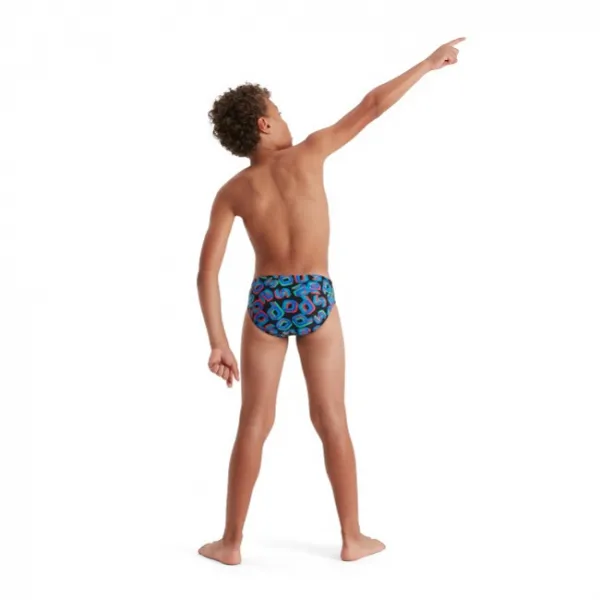 Chlapčenské plavky speedo digi allover 6.5cm brief boy black/lava
