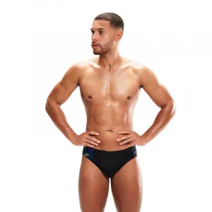 Speedo 7cm tech panel brief black/chroma blue/spritz xxs - uk28