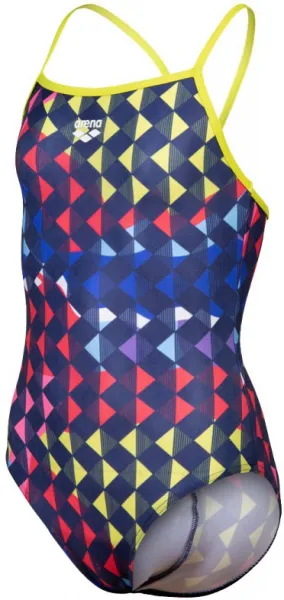 Arena girls carnival swimsuit lightdrop back soft green/multi 116cm