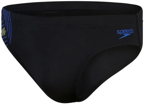 Speedo 7cm tech panel brief black/chroma blue/spritz xxs - uk28