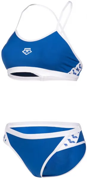 Arena icons bikini cross back solid royal/white l - uk36