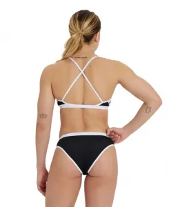 Arena icons bikini cross back solid black/white s - uk32
