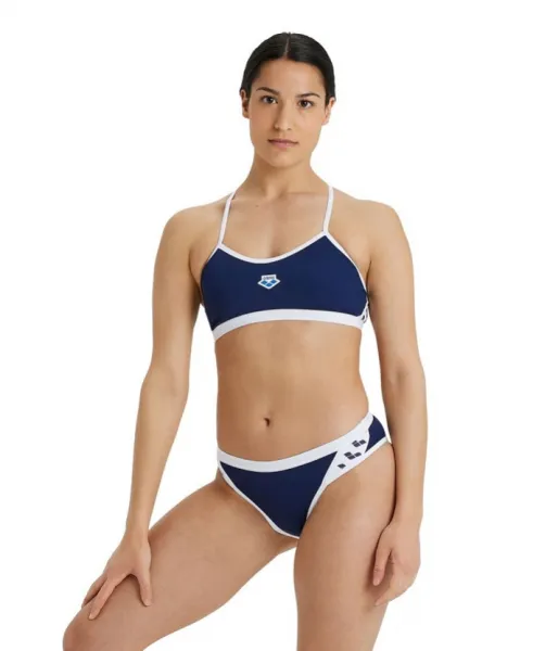 Arena icons bikini cross back solid navy/white l - uk36