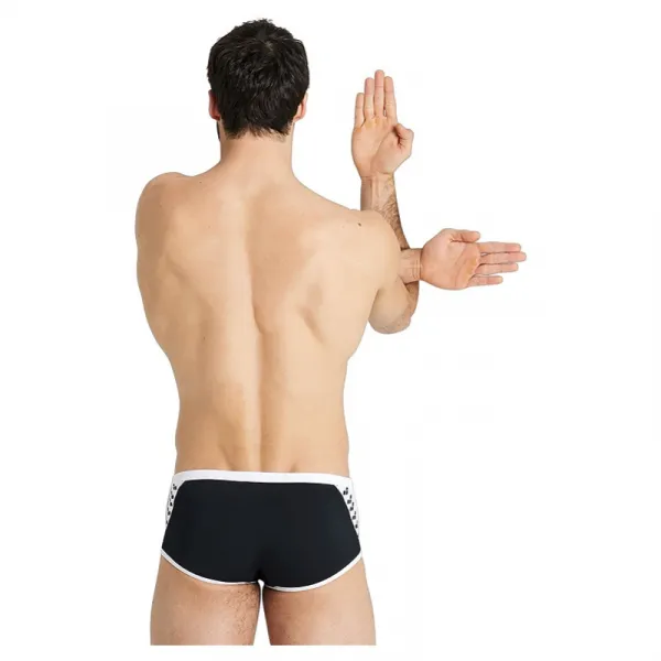Arena icons swim low waist short solid black/white xl - uk38