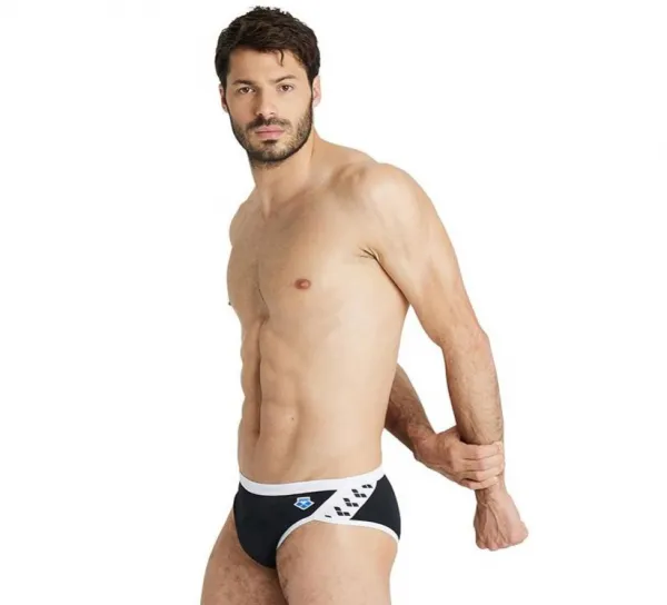 Arena icons swim brief solid black/white s - uk32