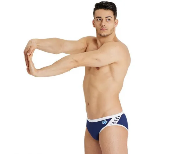 Arena icons swim brief solid navy/white s - uk32
