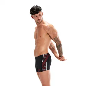 Speedo tech panel aquashort black/fed red/white s - uk32