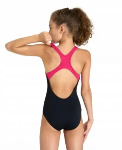 Arena girls galactics swimsuit swim pro back black/freak rose 116cm
