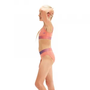 Speedo contrast band 2 piece girl soft coral/miami lilac 176cm