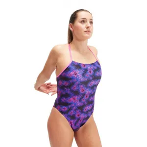 Speedo allover digital lattice back hyper lights black/cobalt/indigo