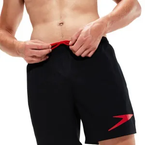 Speedo sport logo 16 watershort black/fed red s - uk32