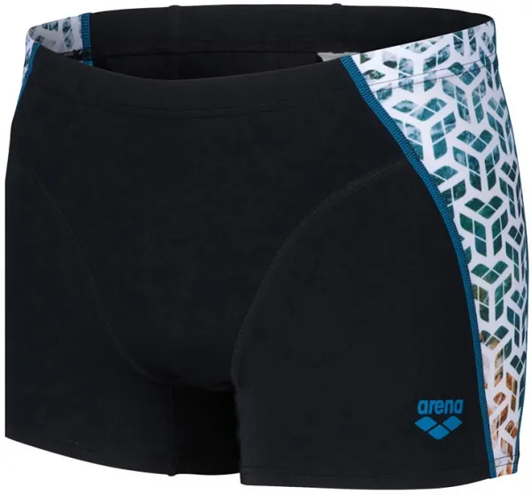 Arena planet water swim shorts black/white multi s - uk32