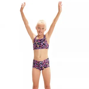 Speedo printed boyleg 2 piece girl black/rose/miami lilac 116cm