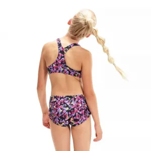Speedo printed boyleg 2 piece girl black/rose/miami lilac 116cm