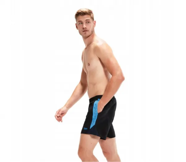 Speedo hyper boom splice 16 watershort black/beach blue/true navy s -