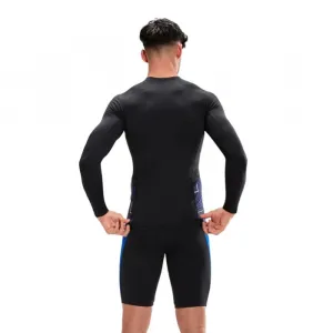 Speedo eco end+ splice rash top black/chroma blue/white s