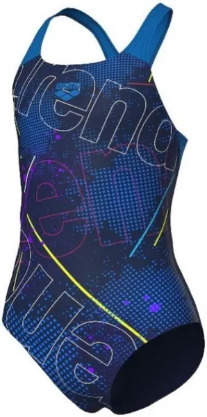Arena girls galactics swimsuit swim pro back navy/blue river 116cm
