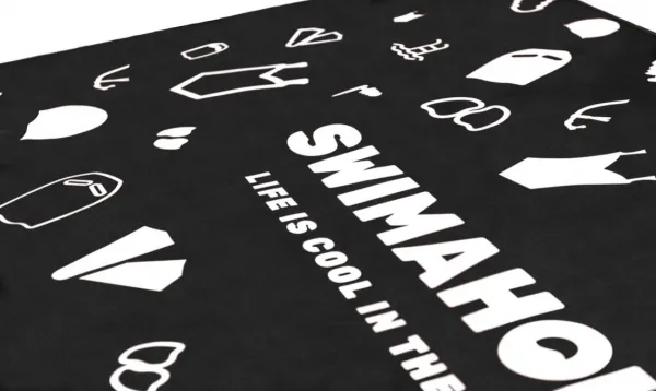 Swimaholic swimming world microfibre towel čierna