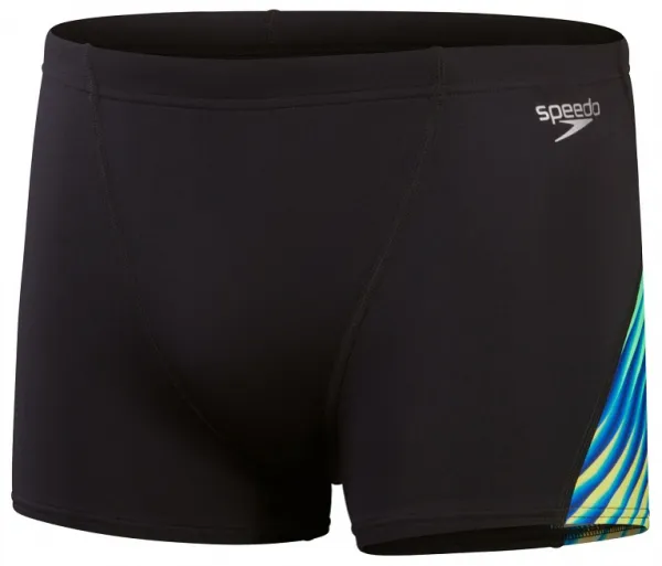 Speedo allover digi v-cut aquashort black/true cobalt s - uk32