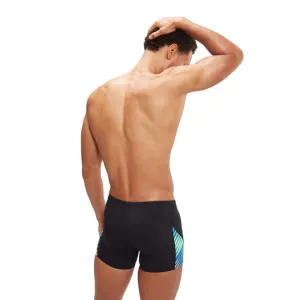 Speedo allover digi v-cut aquashort black/true cobalt s - uk32