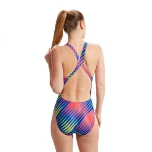 Speedo allover digital powerback blue/red s - uk32