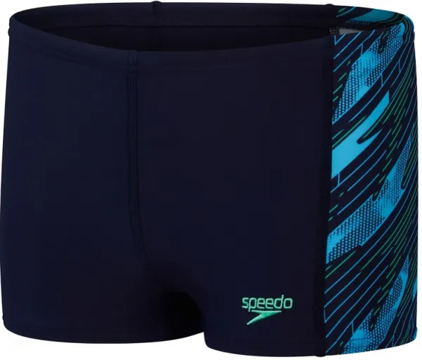 Speedo hyperboom panel aquashort boy true navy/harlequin green/picton