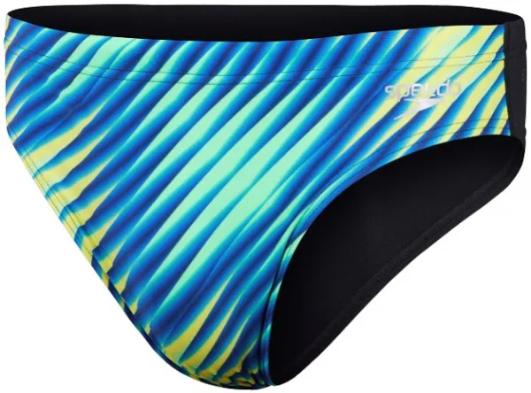 Speedo allover digital 7cm brief black/true cobalt s - uk32