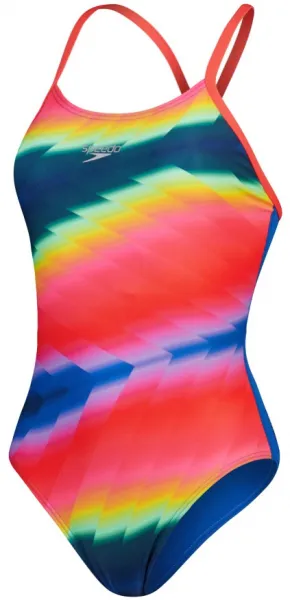 Speedo allover fixed crossback blue/pink xxl - uk40