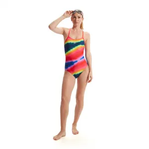 Speedo allover fixed crossback blue/pink xxl - uk40